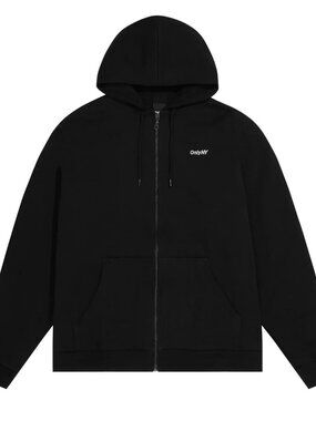 Only NY Heavyweight Thermal Waffle Lined Zip Hoodie Black Size M